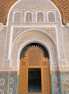 The beautiful Madrasa Ben Youssef in Marrakesh, Morocco in 2022